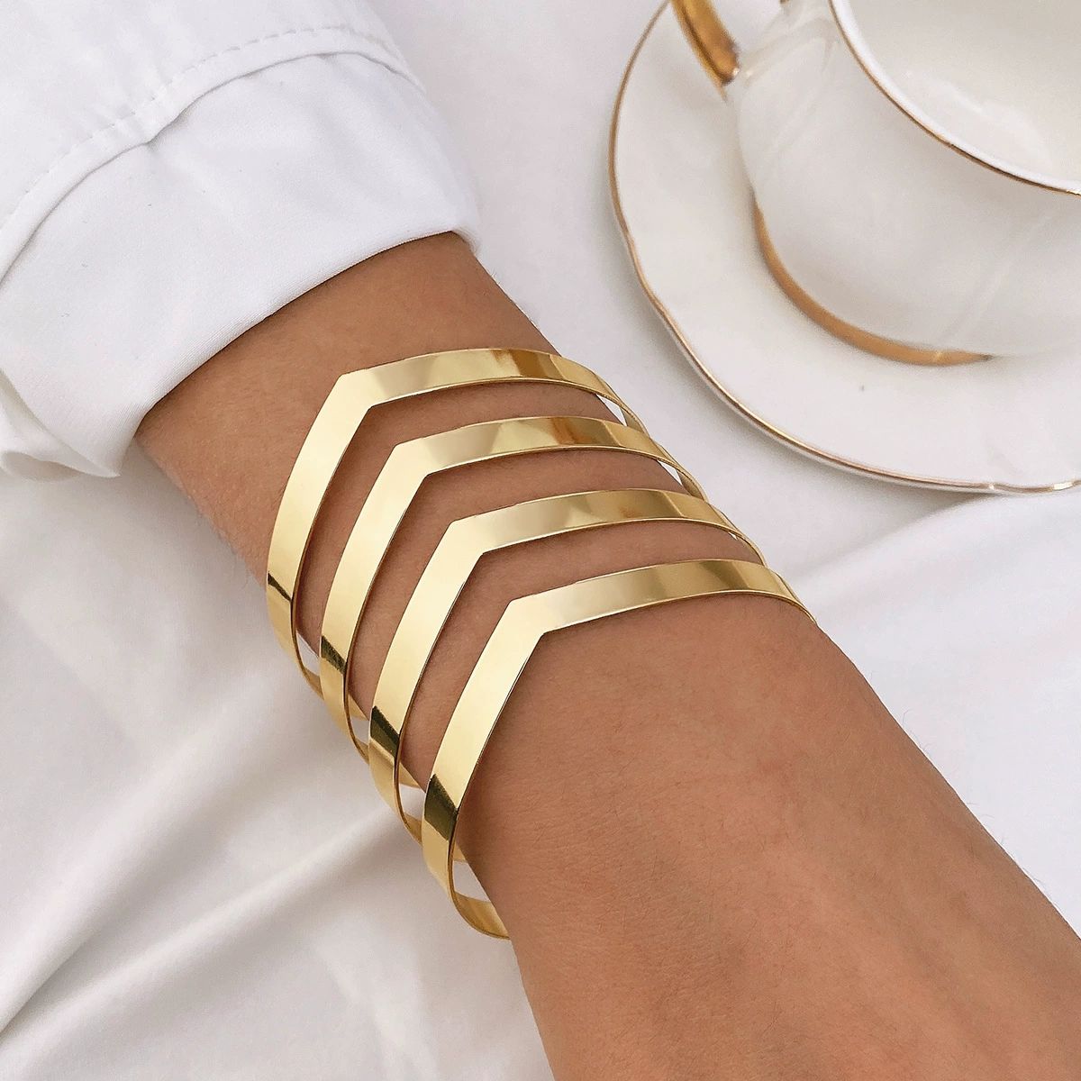 Luxury pulsera chapada en oro de 18K bracelet