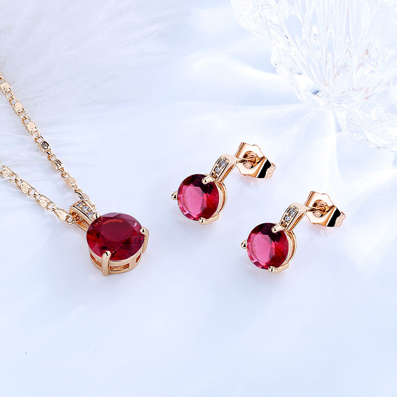 Luxury pendientes y collar 18K jewelry set